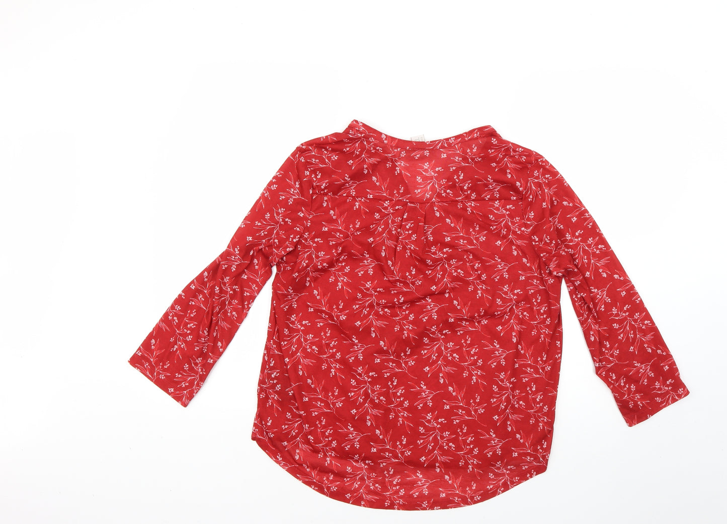 H&M Womens Red Floral  Basic T-Shirt Size M