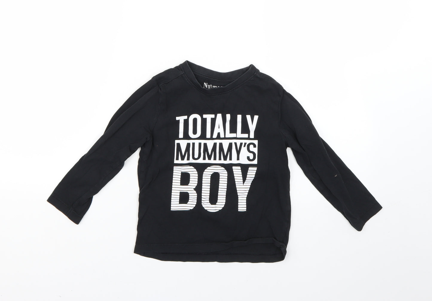 Nutmeg Boys Black   Basic T-Shirt Size 5-6 Years