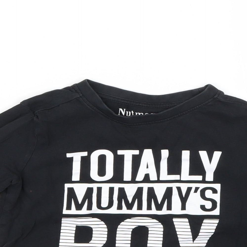 Nutmeg Boys Black   Basic T-Shirt Size 5-6 Years
