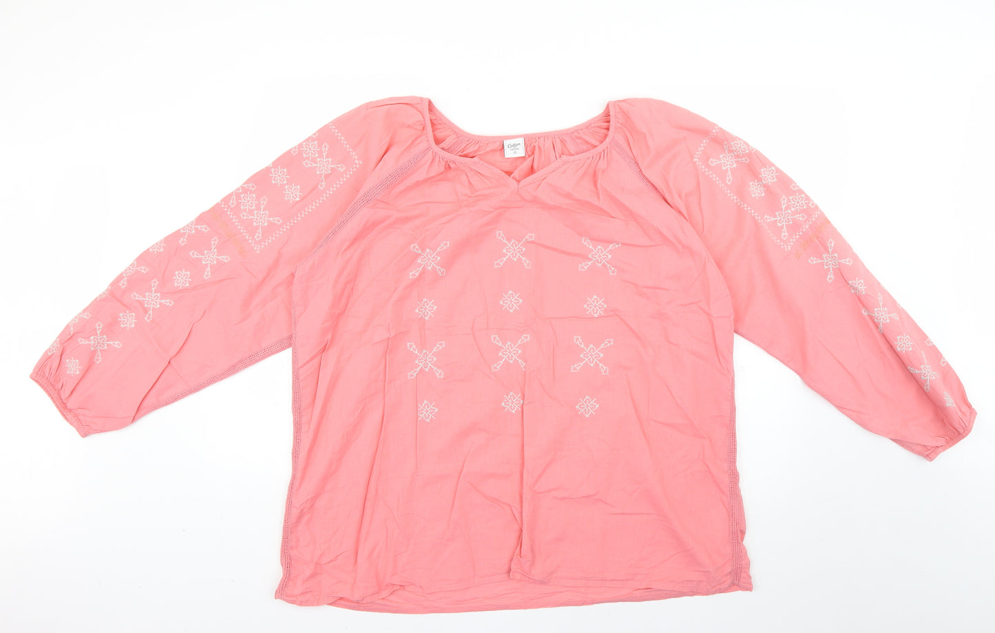 Cotton Traders Womens Pink   Basic T-Shirt Size 20