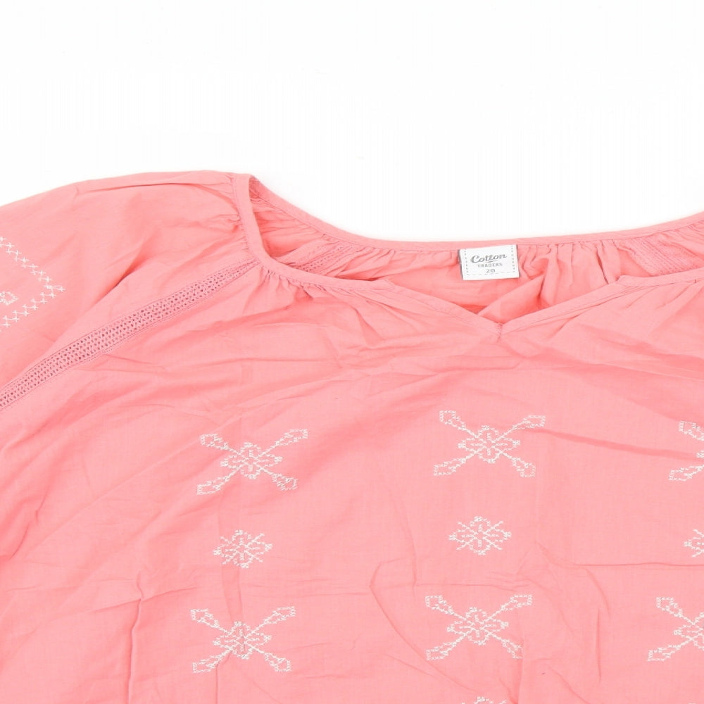 Cotton Traders Womens Pink   Basic T-Shirt Size 20