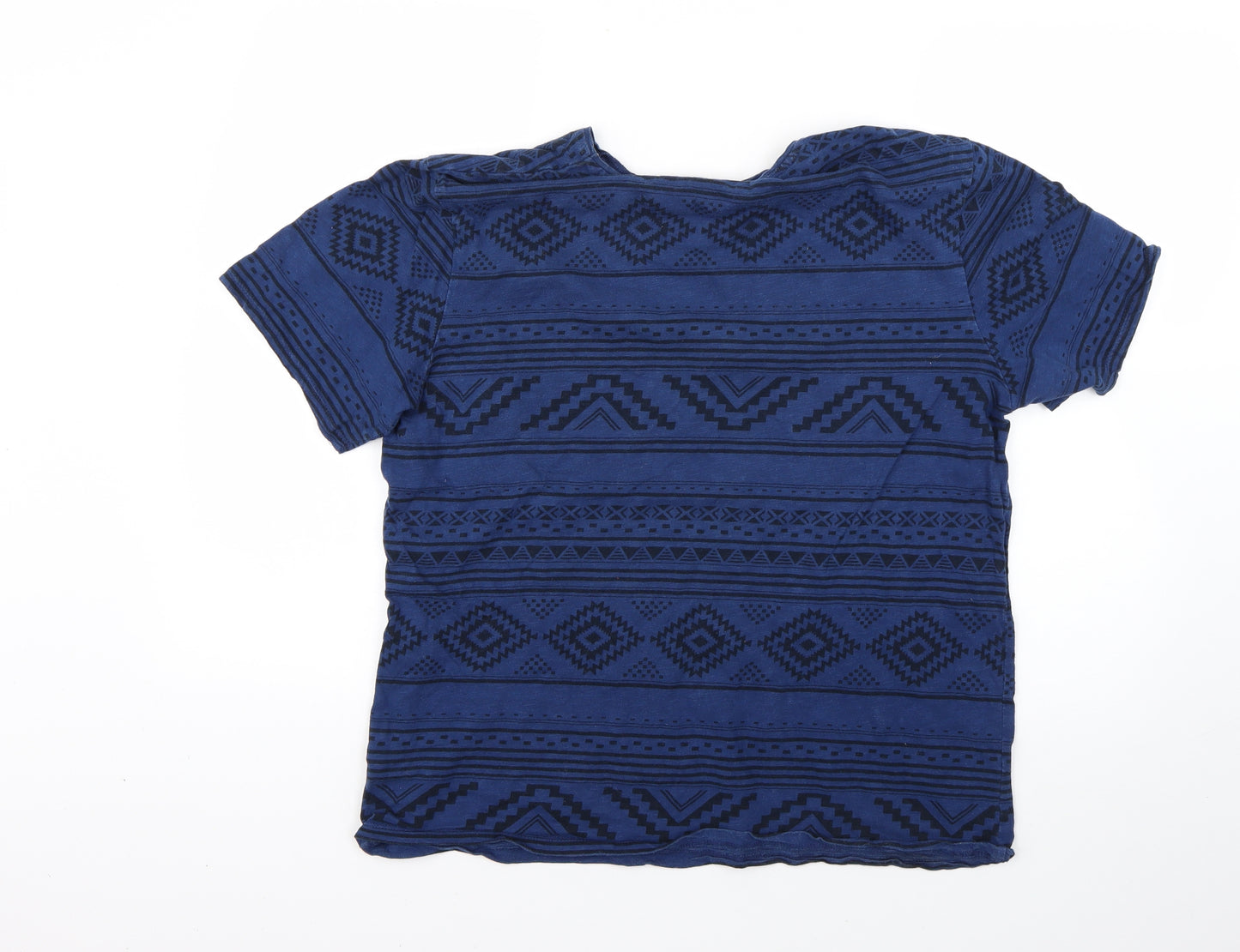 F&F Mens Blue Geometric   T-Shirt Size M