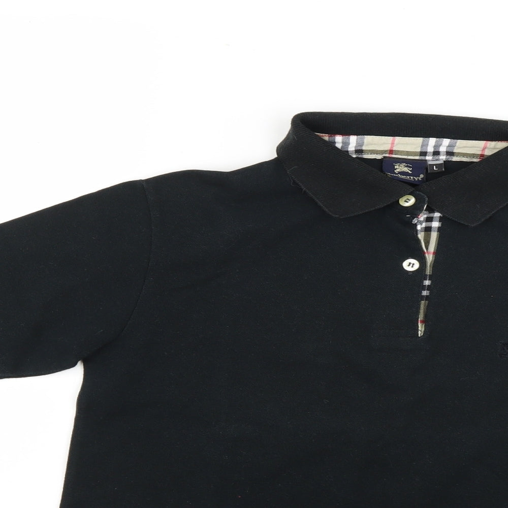 Burberry Mens Black    Polo Size L