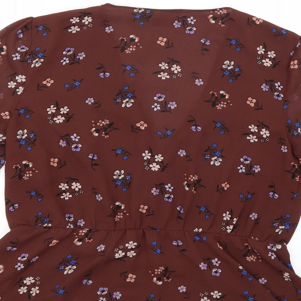 Oasis Womens Multicoloured Floral  Basic Blouse Size 14