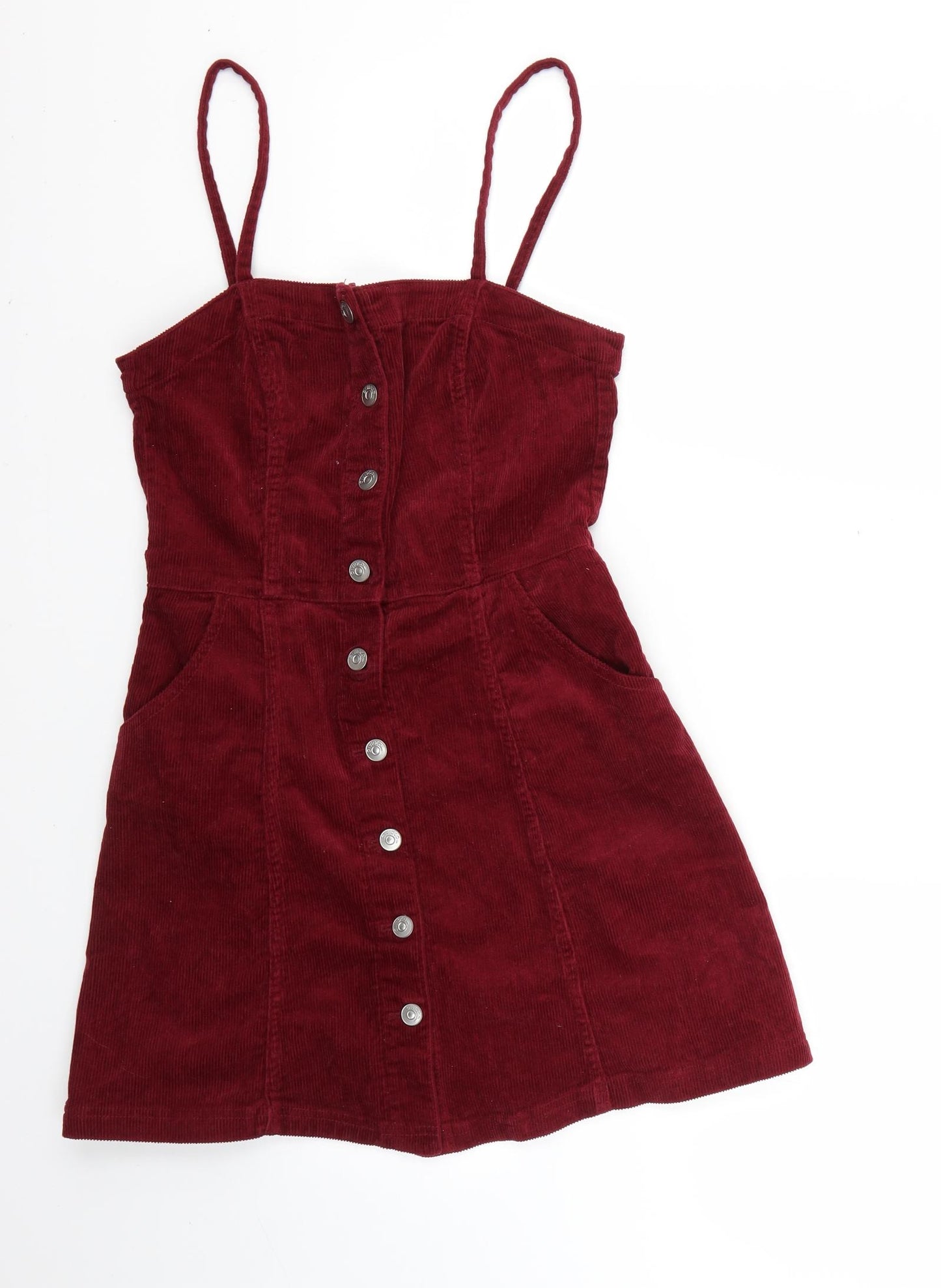 H&M Womens Red   Pinafore/Dungaree Dress  Size 4