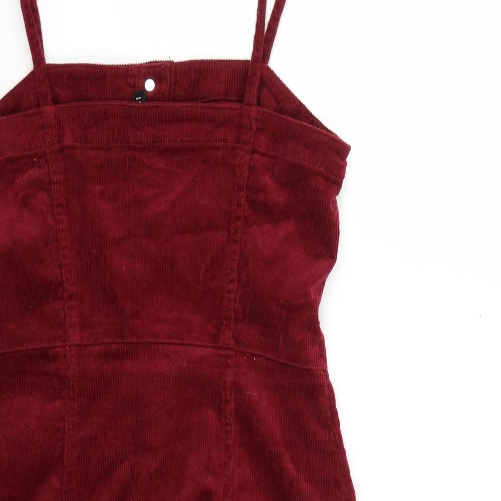 H&M Womens Red   Pinafore/Dungaree Dress  Size 4