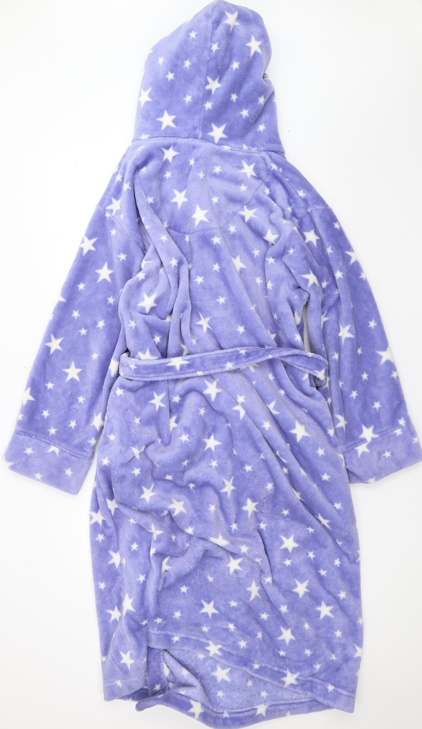 George Womens Blue Geometric Microfibre Top Robe Size L