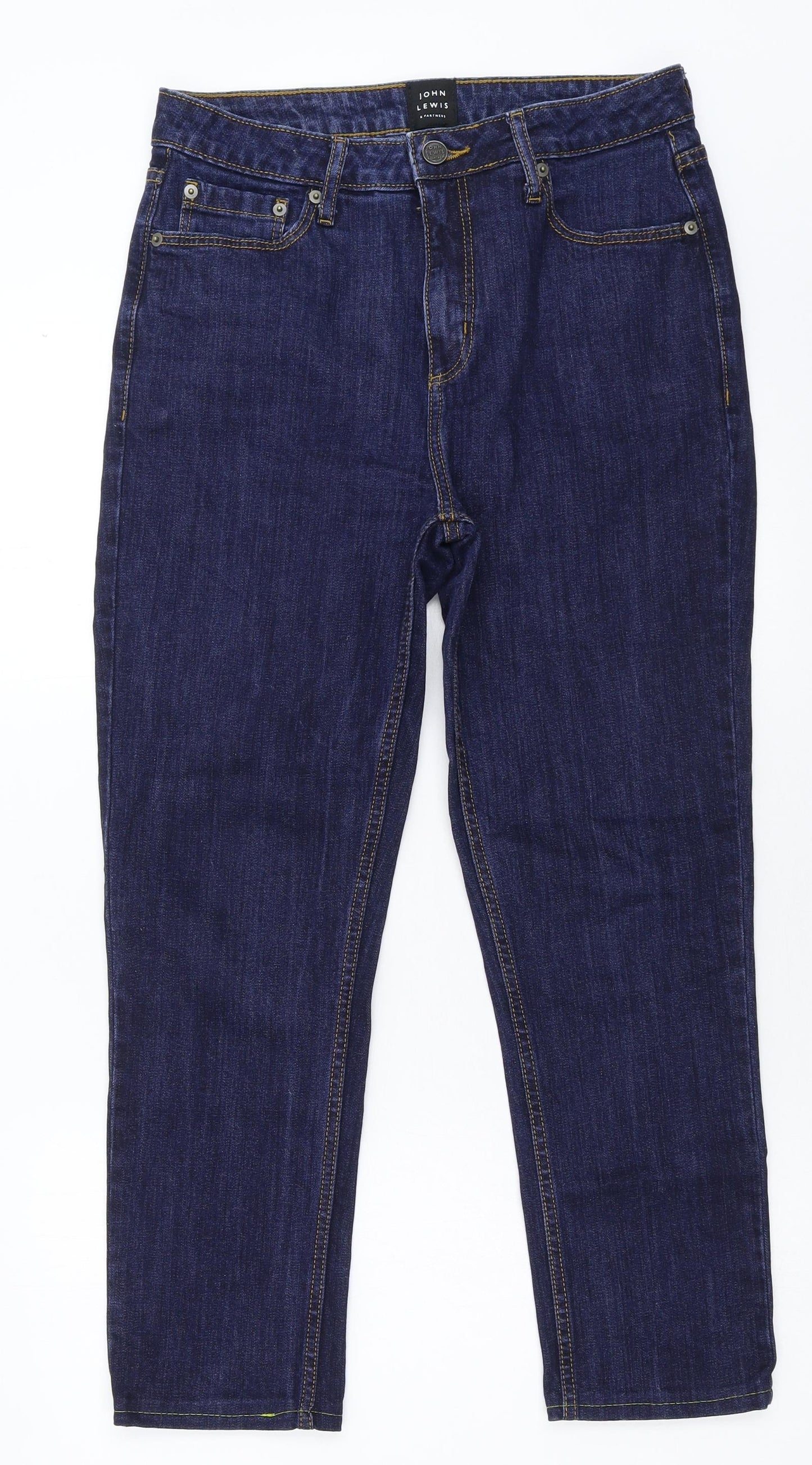 John Lewis Womens Blue  Denim Straight Jeans Size 10 L25 in