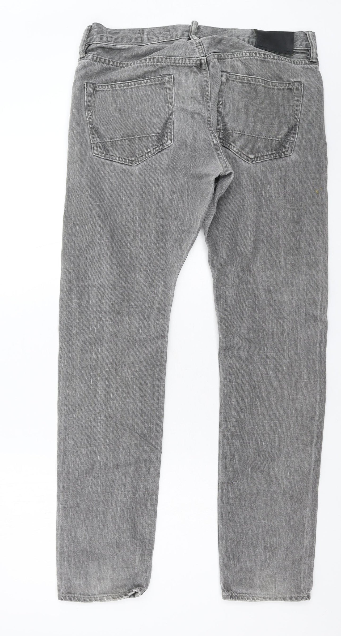 AllSaints Womens Grey  Denim Straight Jeans Size 32 in L31 in