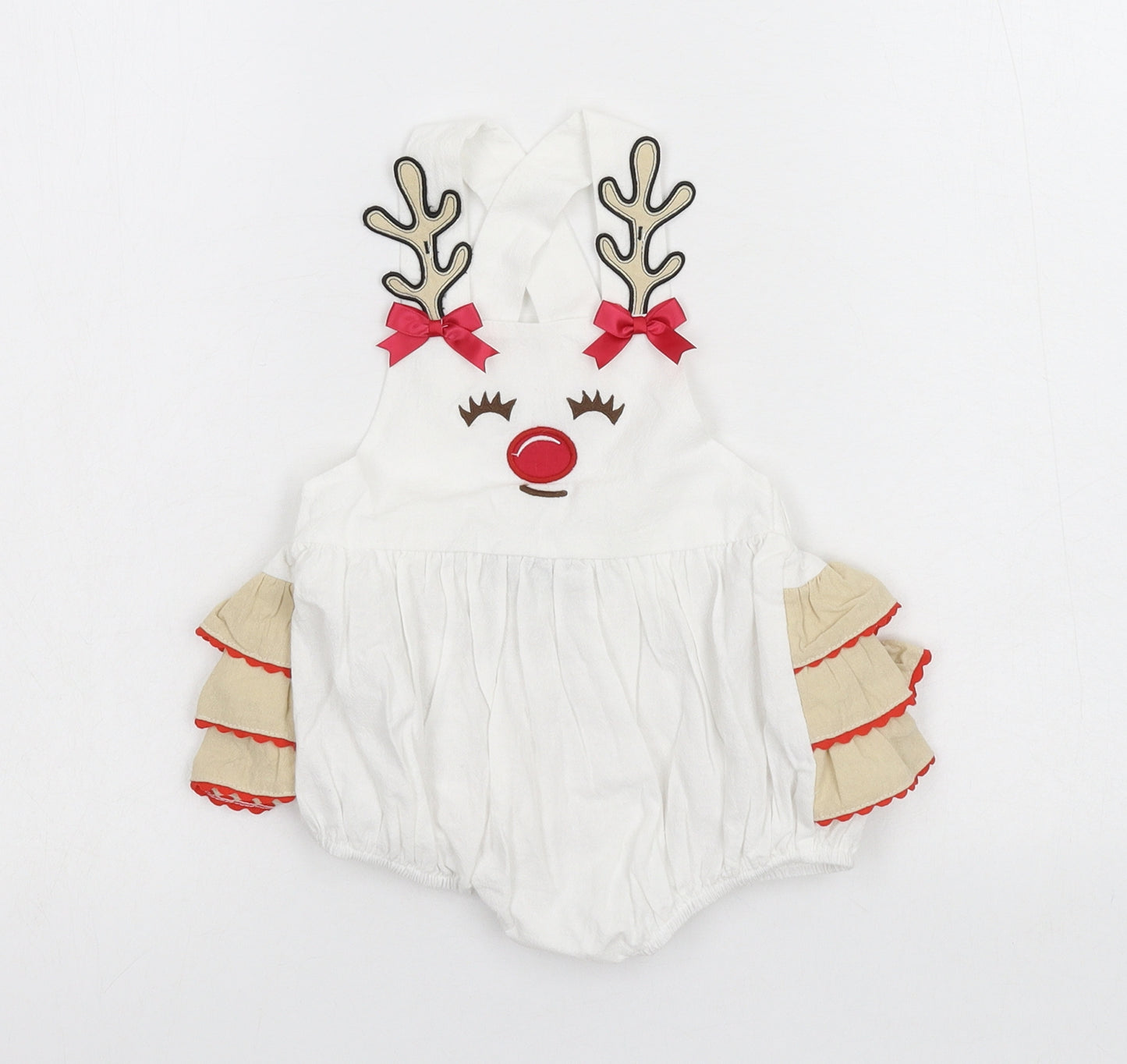Lil Cactus Girls White Spotted  Babygrow One-Piece Size 18-24 Months  - Rudolph