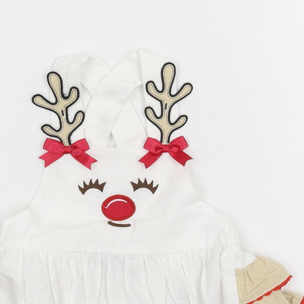 Lil Cactus Girls White Spotted  Babygrow One-Piece Size 18-24 Months  - Rudolph