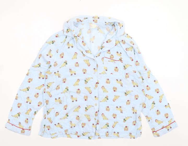 Cape Daisy Womens Blue Basic Blouse Size 12 - Christmas dog