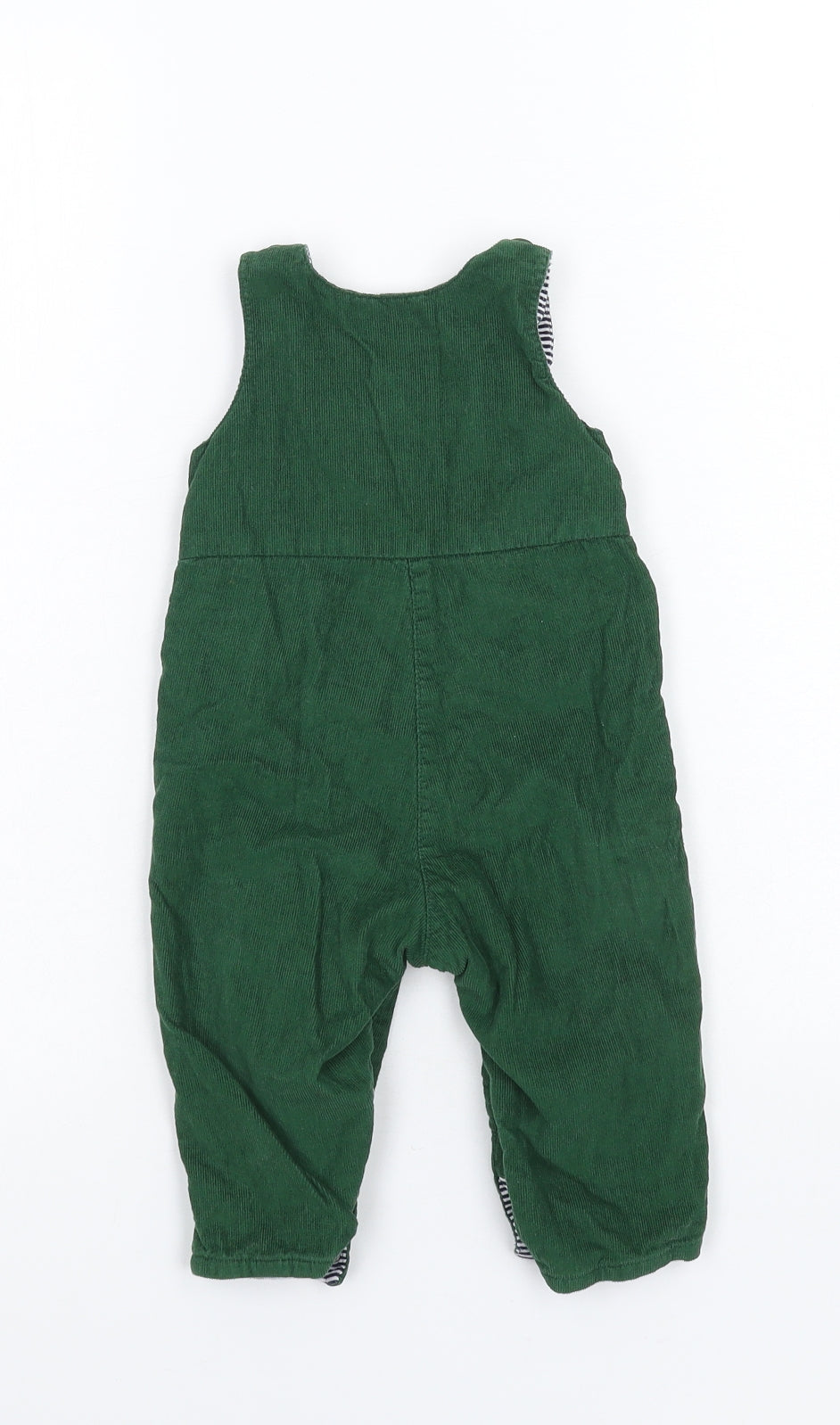 JoJo Maman Bébé Boys Green  Corduroy Dungaree One-Piece Size 3-6 Months  - Triceratops