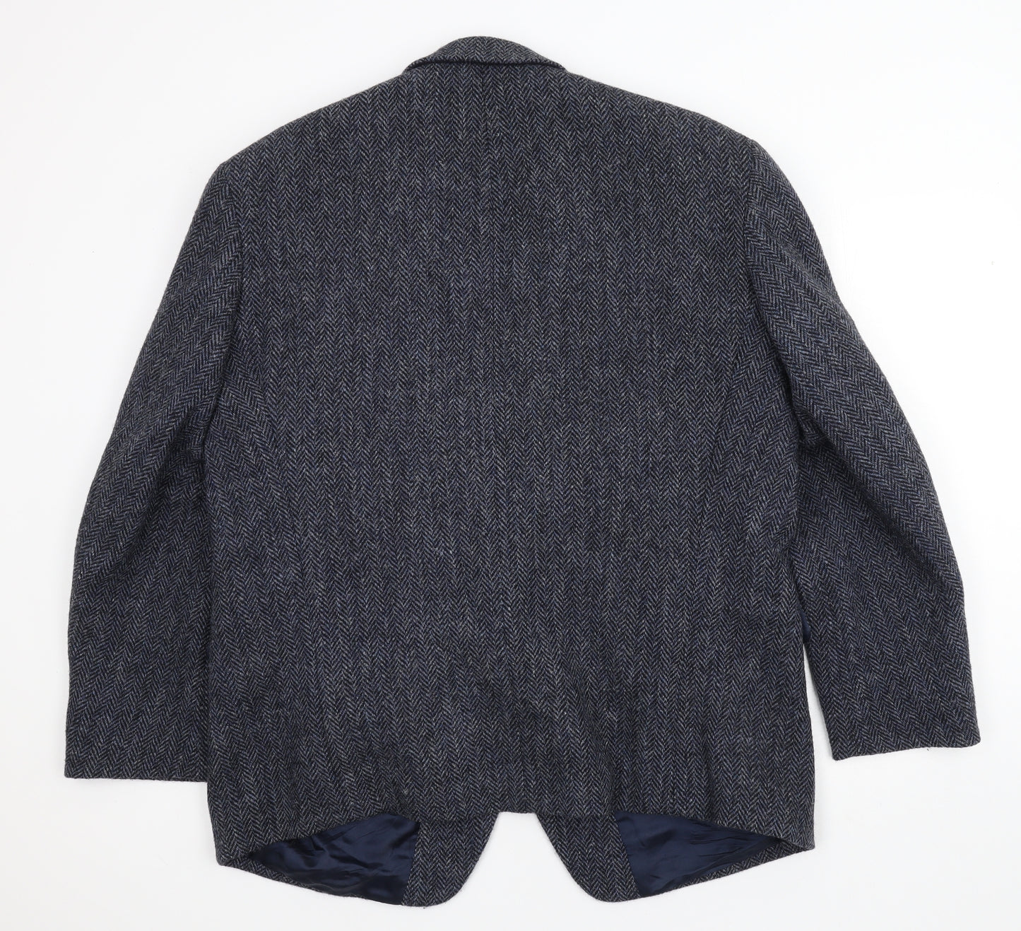 Francesco Medici Mens Blue Herringbone  Jacket Blazer Size XL