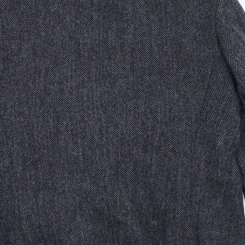 Francesco Medici Mens Blue Herringbone  Jacket Blazer Size XL