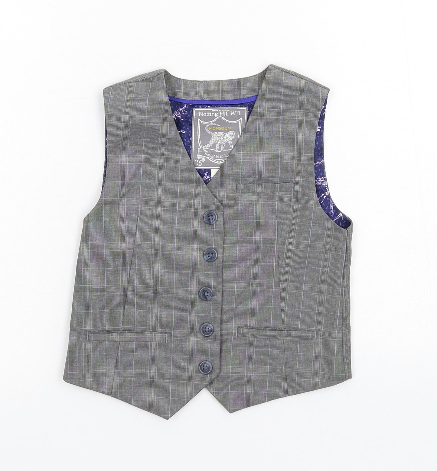 Monsoon Boys Grey   Jacket Waistcoat Size 4 Years