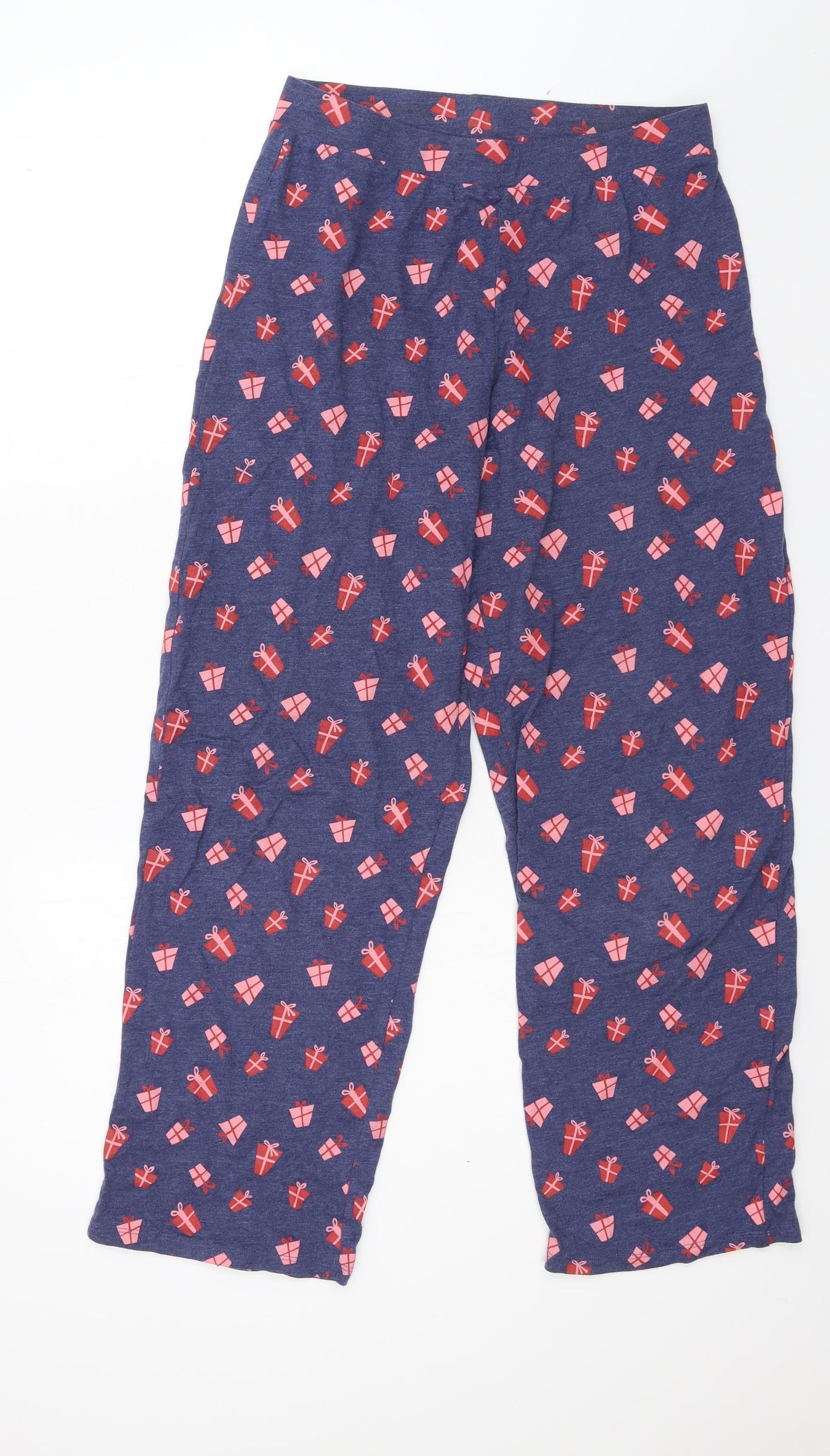 TU Womens Blue Geometric Jersey Capri Pyjama Pants Size 10  - presents