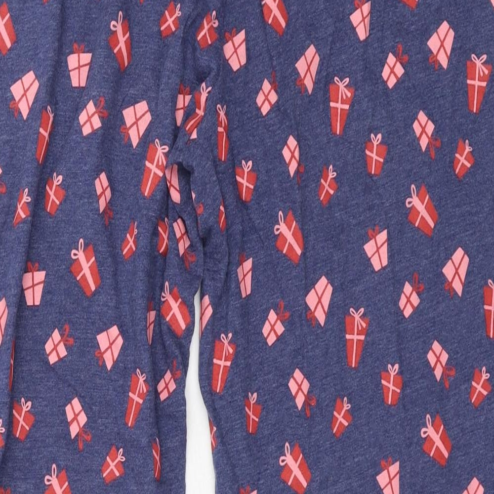TU Womens Blue Geometric Jersey Capri Pyjama Pants Size 10  - presents