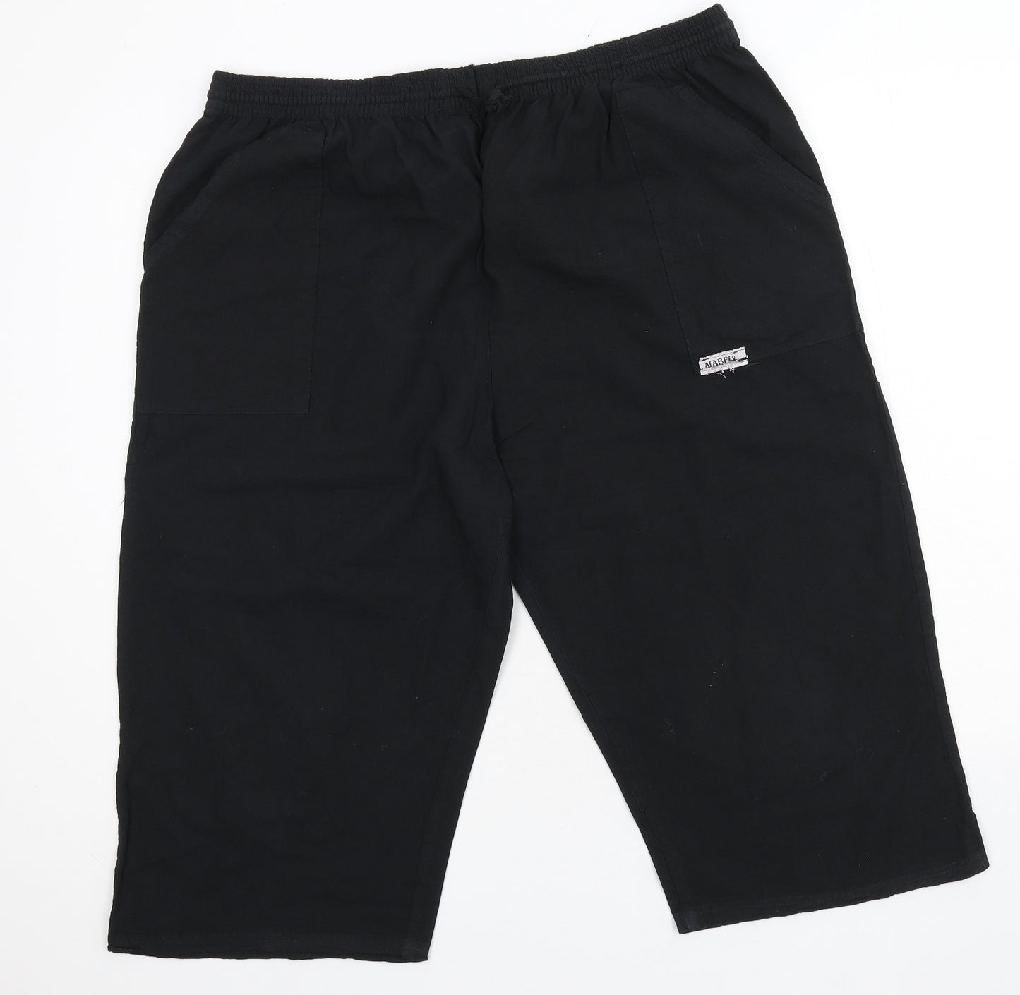 Mabel Womens Black   Cropped Trousers Size 2XL L20.5 in