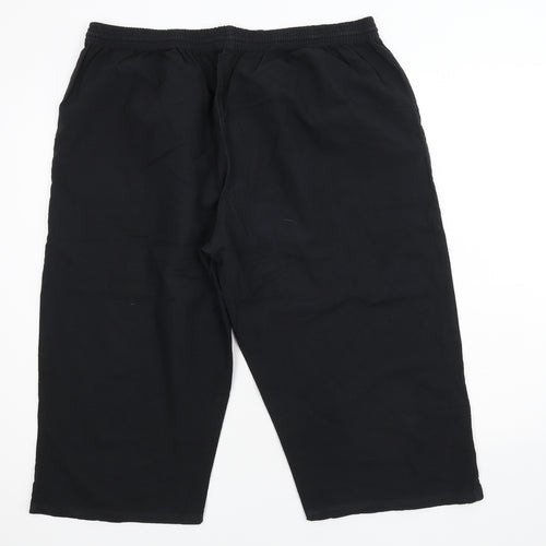 Mabel Womens Black   Cropped Trousers Size 2XL L20.5 in