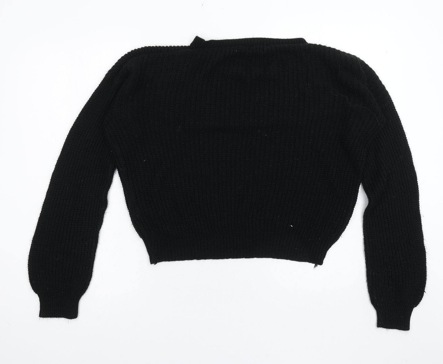 Boohoo Womens Black  Knit Pullover Jumper Size XL