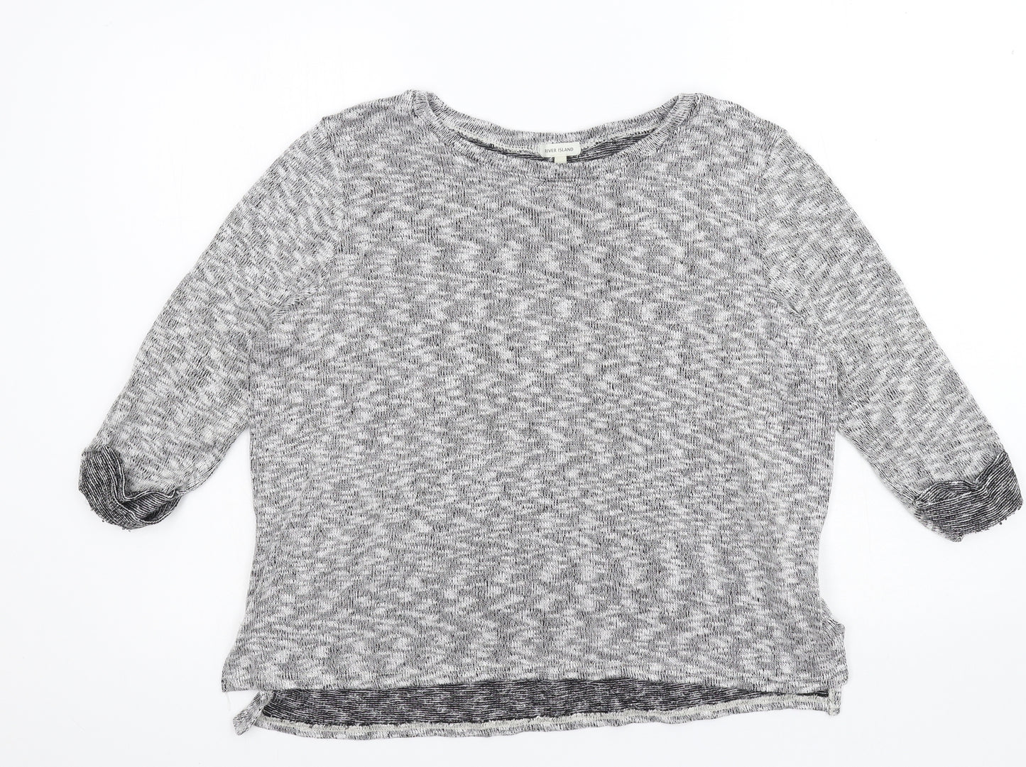 River Island Womens Grey  Knit Pullover Jumper Size 12