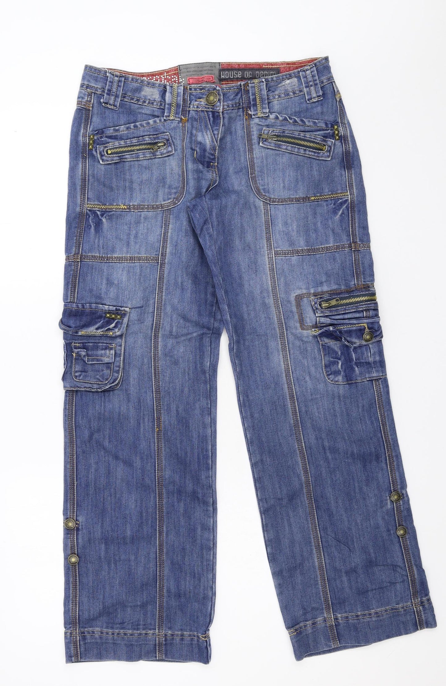 House of Denim Womens Blue  Denim Straight Jeans Size 10 L28 in