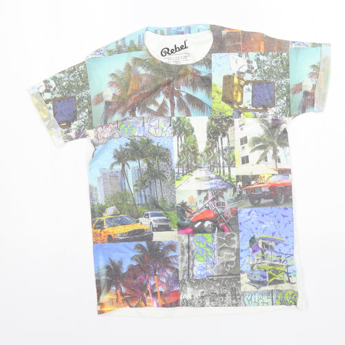 Rebel Boys Multicoloured Geometric Jersey Basic T-Shirt Size 10-11 Years