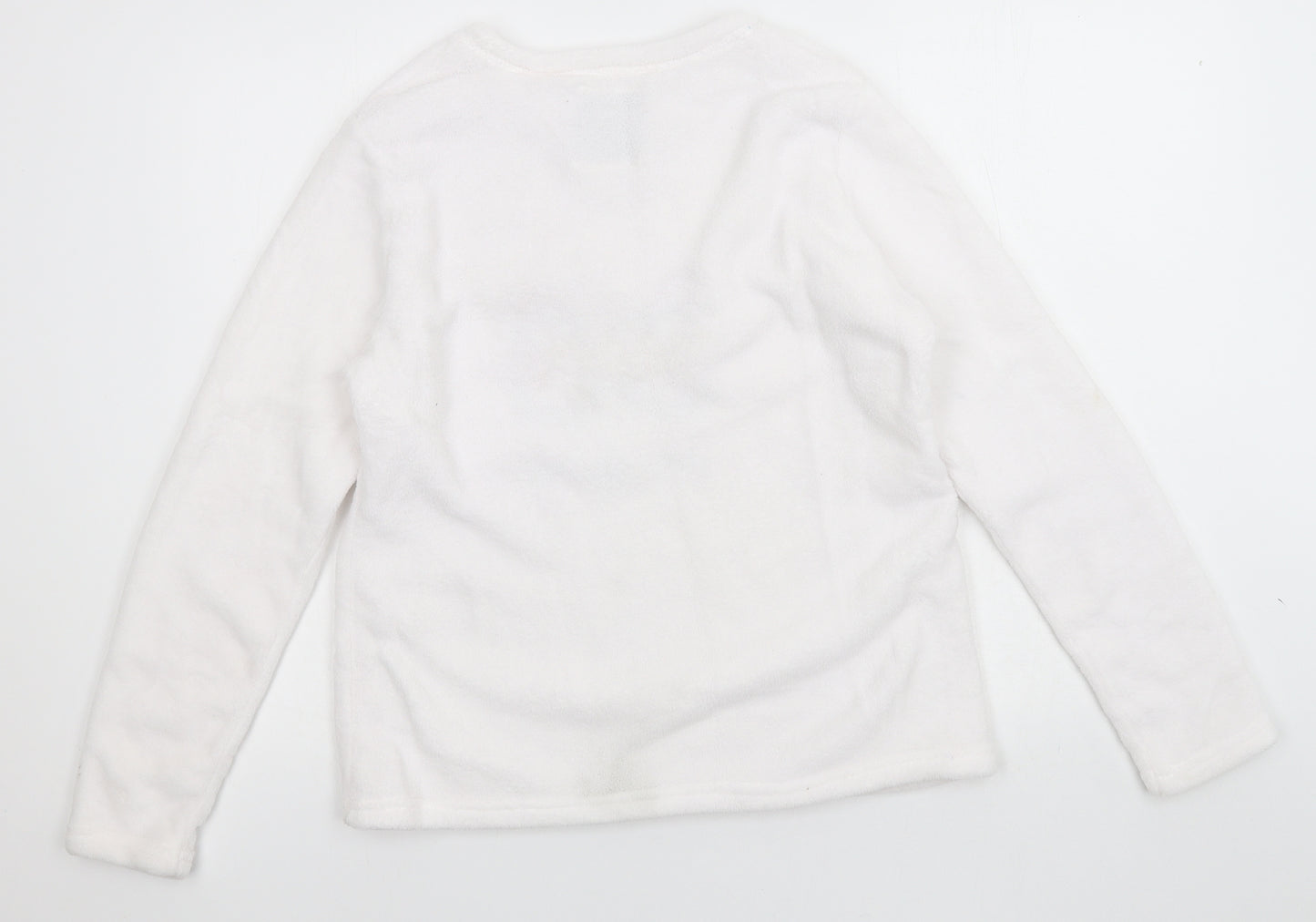 Matalan Womens White Solid Microfibre Top Pyjama Top Size M