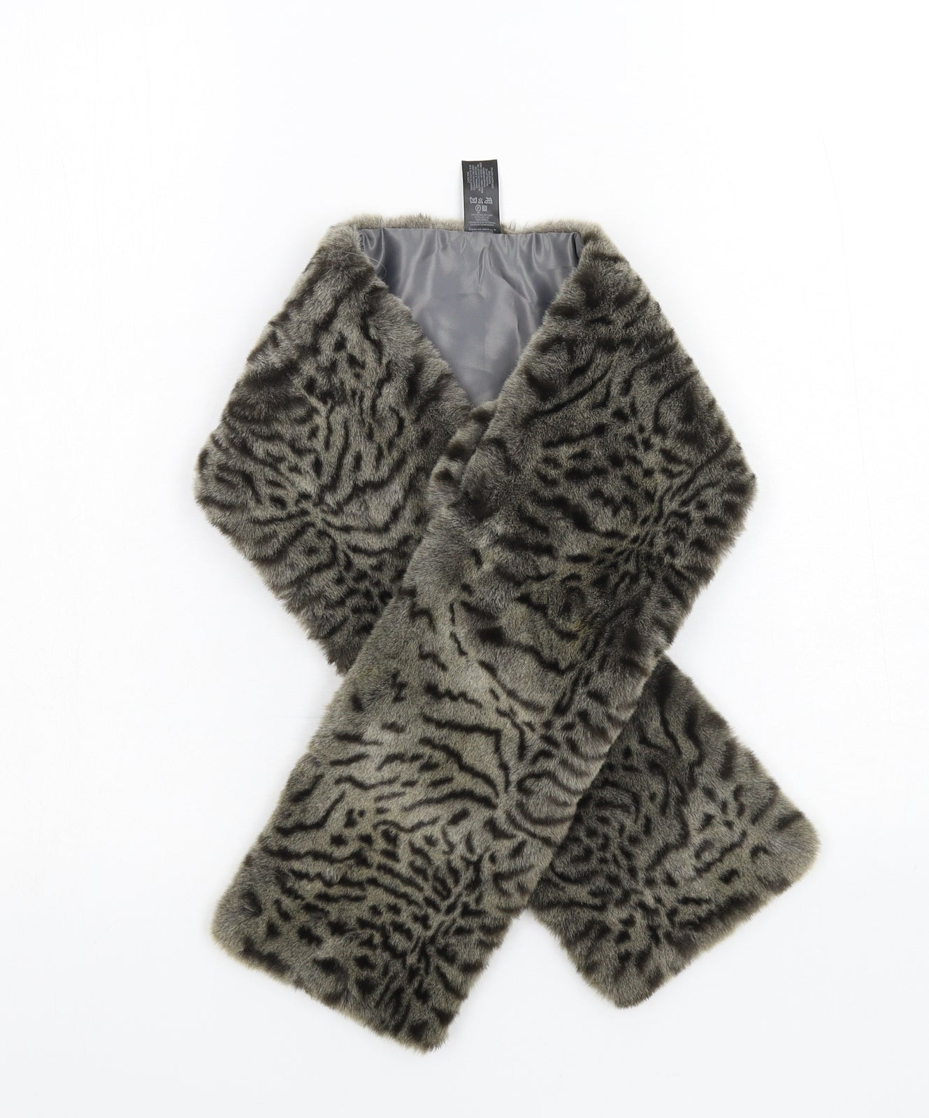 Marks and Spencer Womens Green Animal Print   Scarf   - Faux Fur