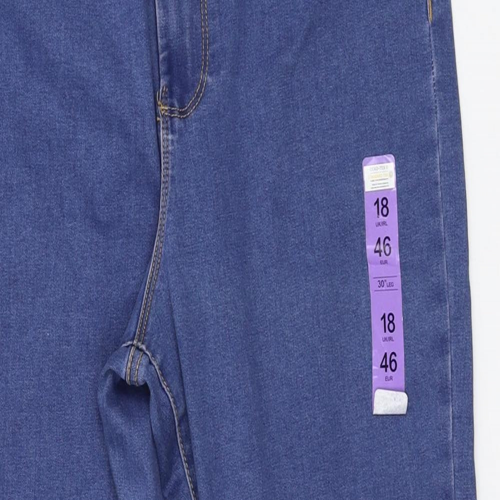 Denim & Co. Womens Blue  Denim Skinny Jeans Size 18 L36 in