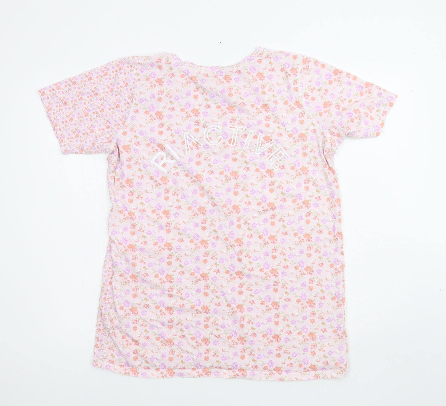 River Island Womens Pink Floral Jersey Basic T-Shirt Size S