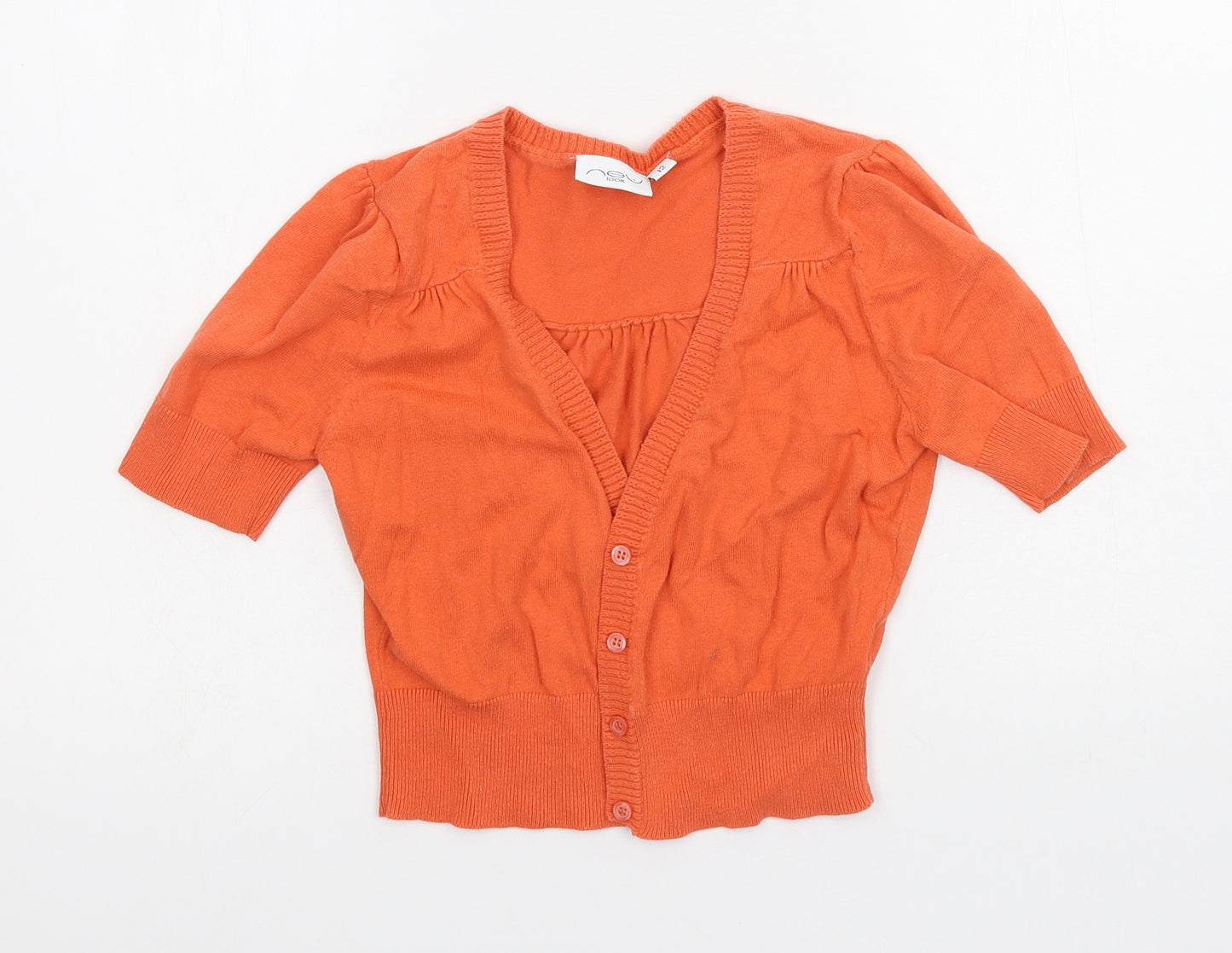 New Look Womens Orange  Knit Cardigan Jumper Size 12