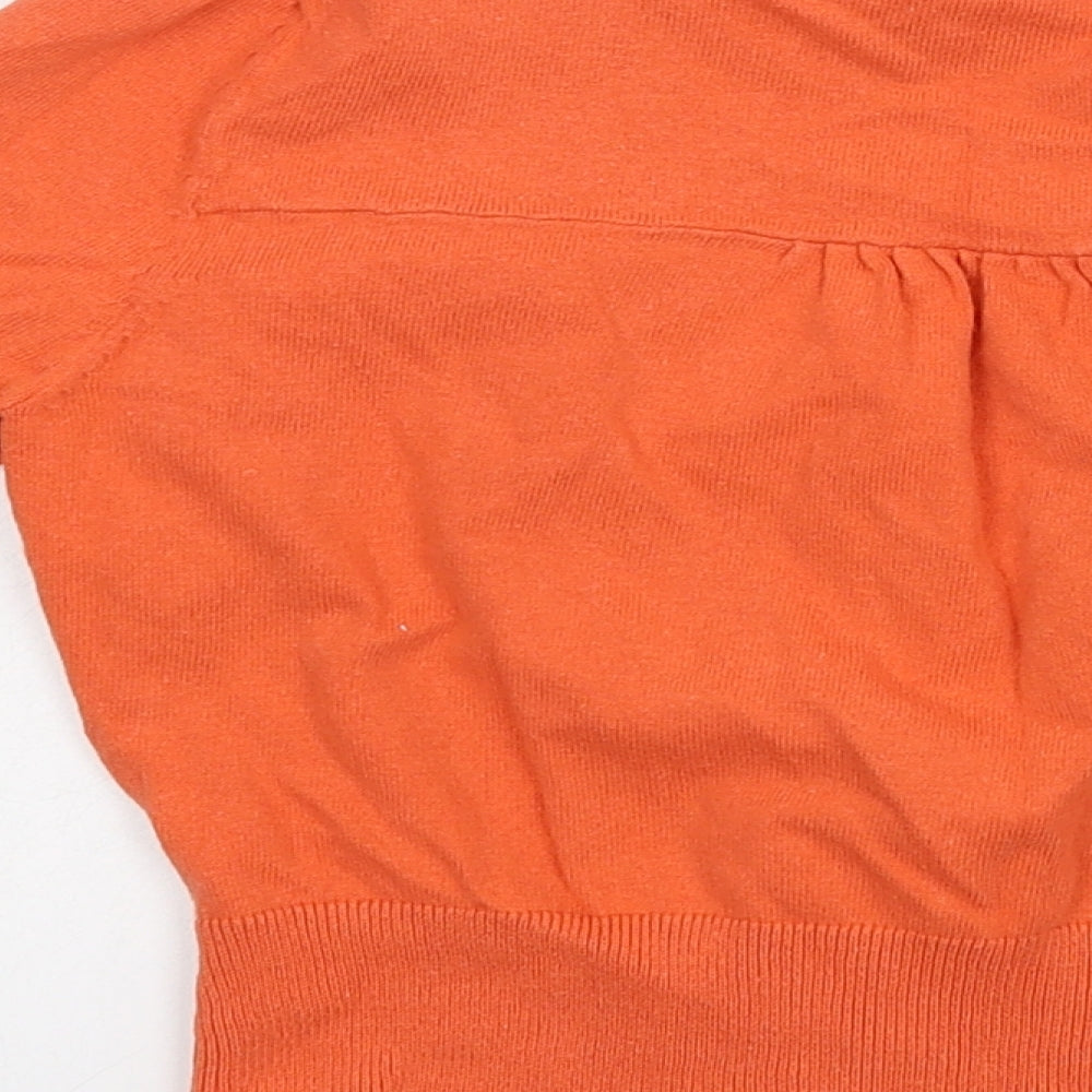 New Look Womens Orange  Knit Cardigan Jumper Size 12