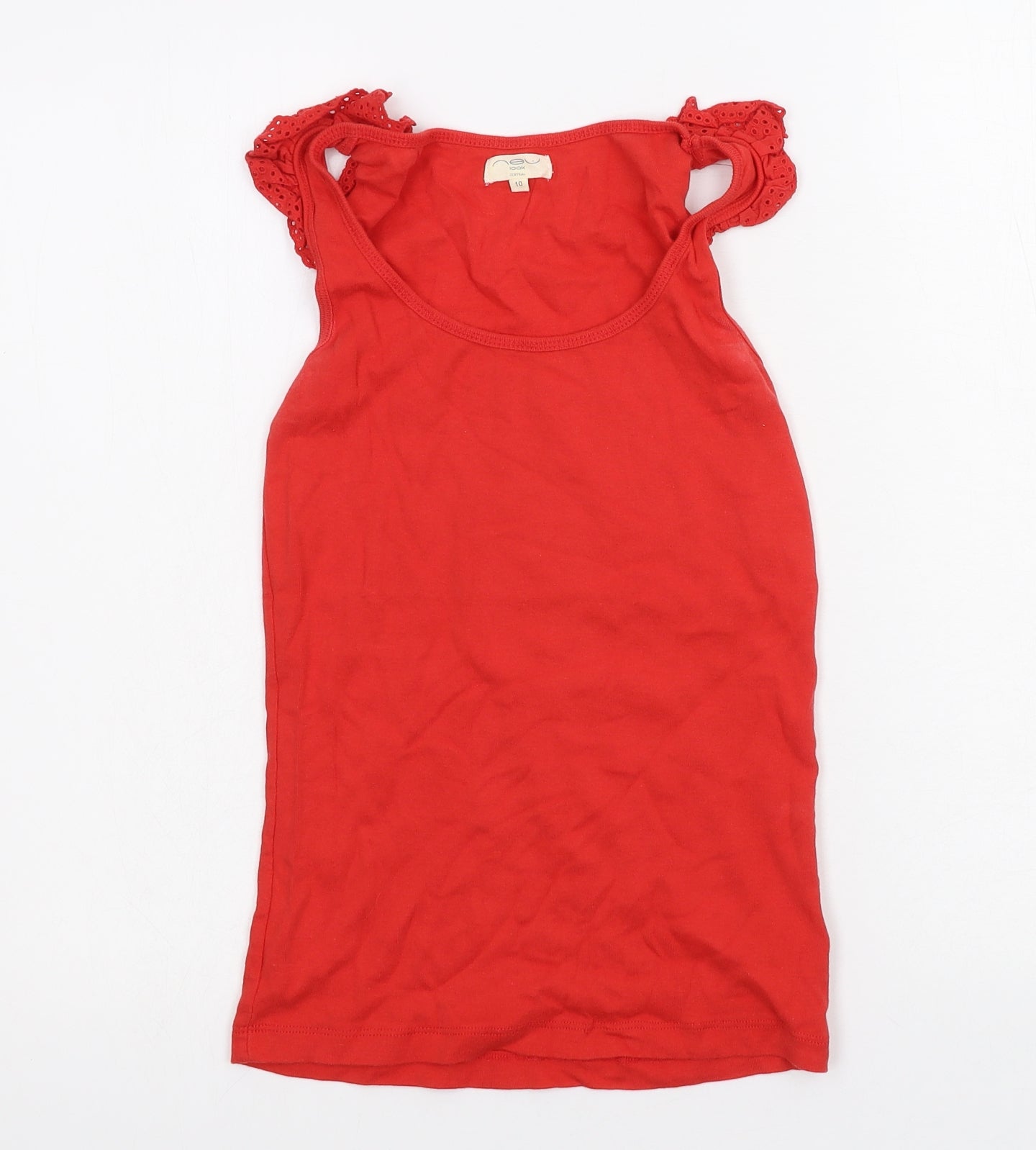 New Look Womens Red  Jersey Basic T-Shirt Size 10