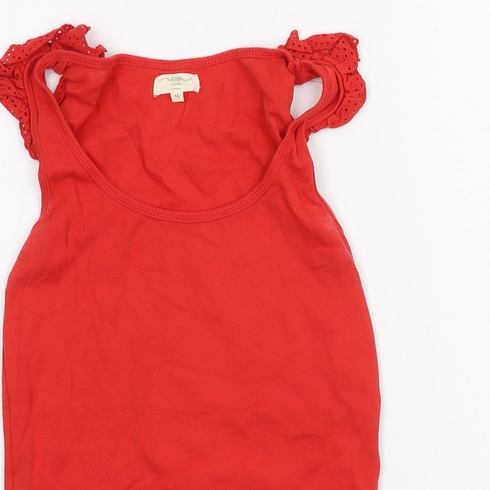 New Look Womens Red  Jersey Basic T-Shirt Size 10