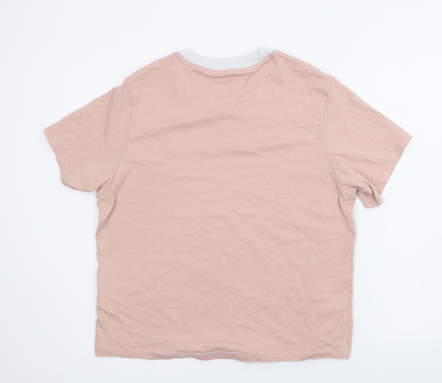 adidas Womens Pink  Jersey Basic T-Shirt Size 12