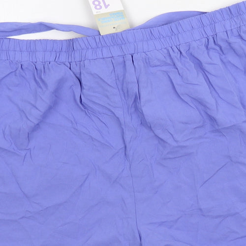 Primark Womens Blue   Paperbag Shorts Size 18