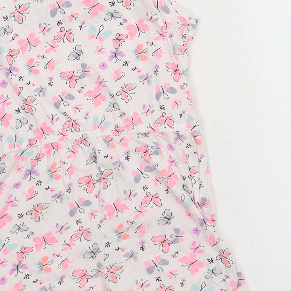 Primark Girls White Floral  Playsuit One-Piece Size 6-7 Years