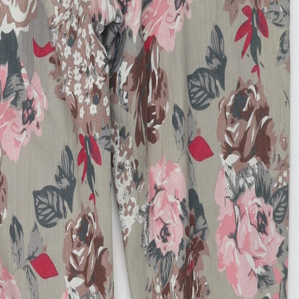Hot Kiss Womens Grey Floral Denim Cropped Jeans Size 32 in L30 in