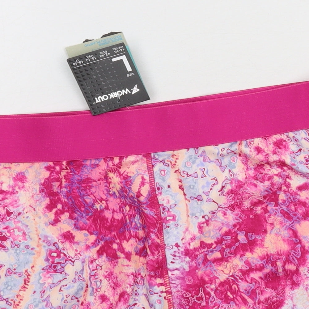 WORKOUT Womens Pink  Jersey Sweat Shorts Size 14