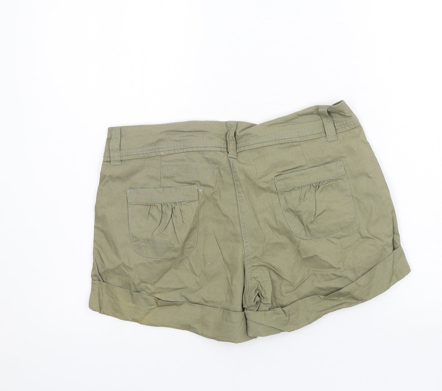 F&F Womens Green  Denim Hot Pants Shorts Size 10