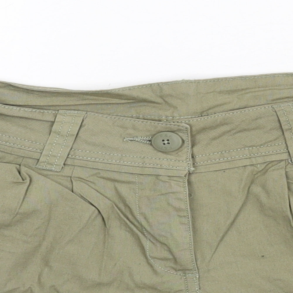 F&F Womens Green  Denim Hot Pants Shorts Size 10
