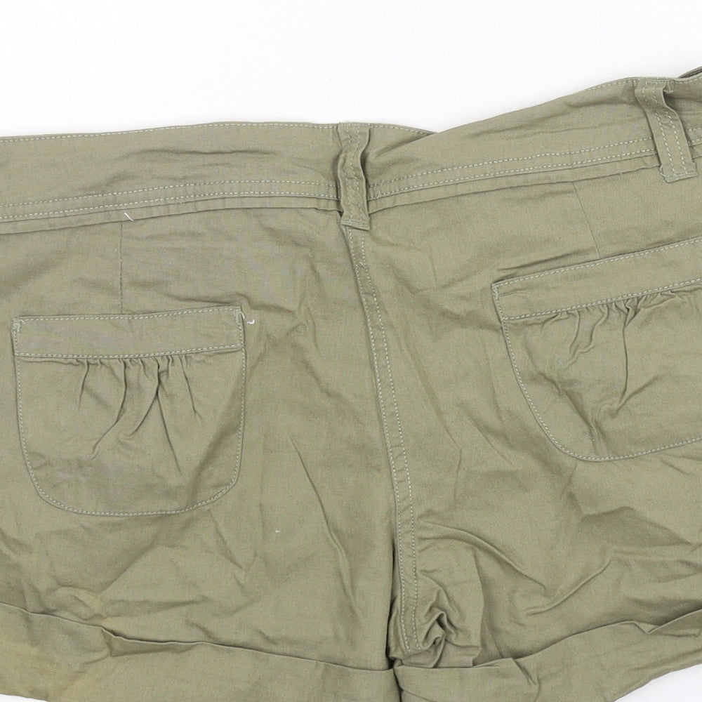 F&F Womens Green  Denim Hot Pants Shorts Size 10