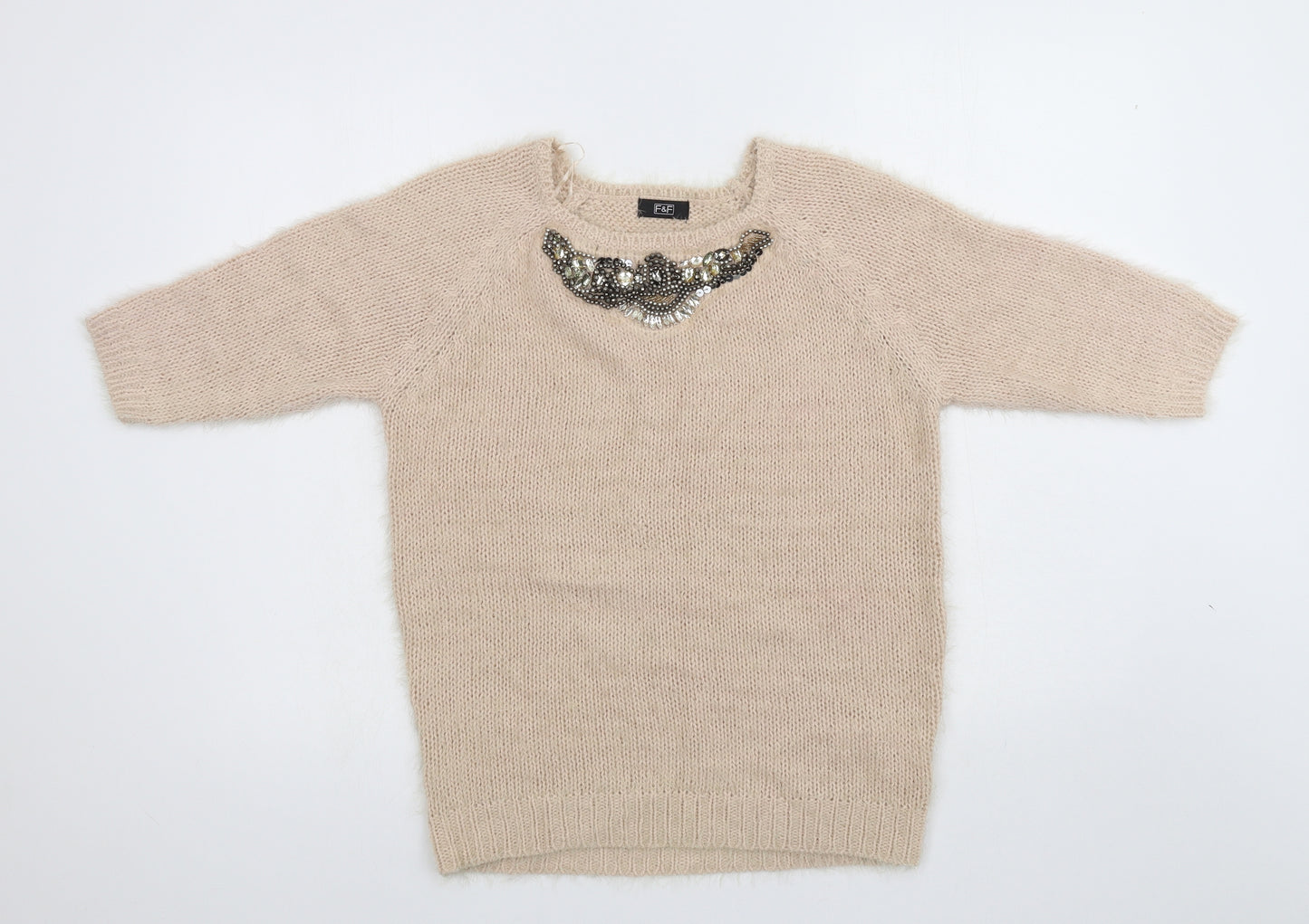 F&F Womens Pink  Knit Pullover Jumper Size 12
