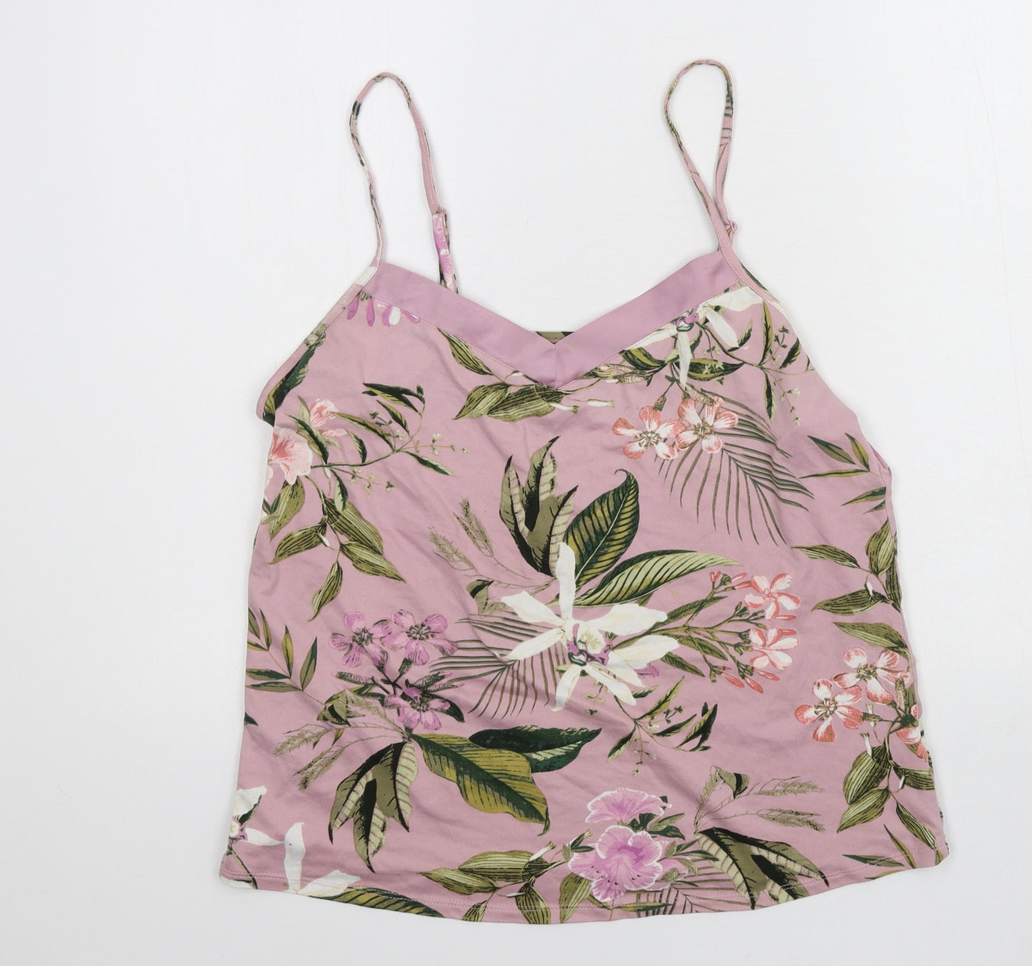 Primark Womens Pink Floral Jersey Top Pyjama Top Size 12