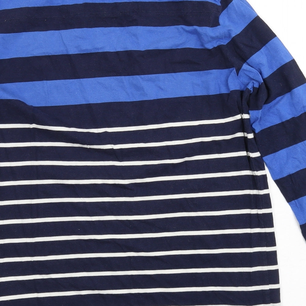French Connection Mens Blue Striped Jersey  T-Shirt Size M