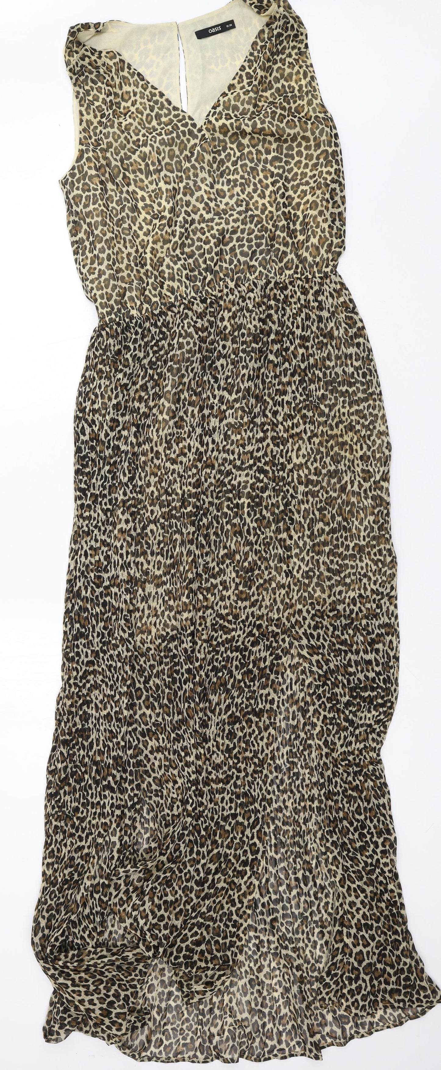 Oasis Womens Brown Animal Print  Maxi  Size 10