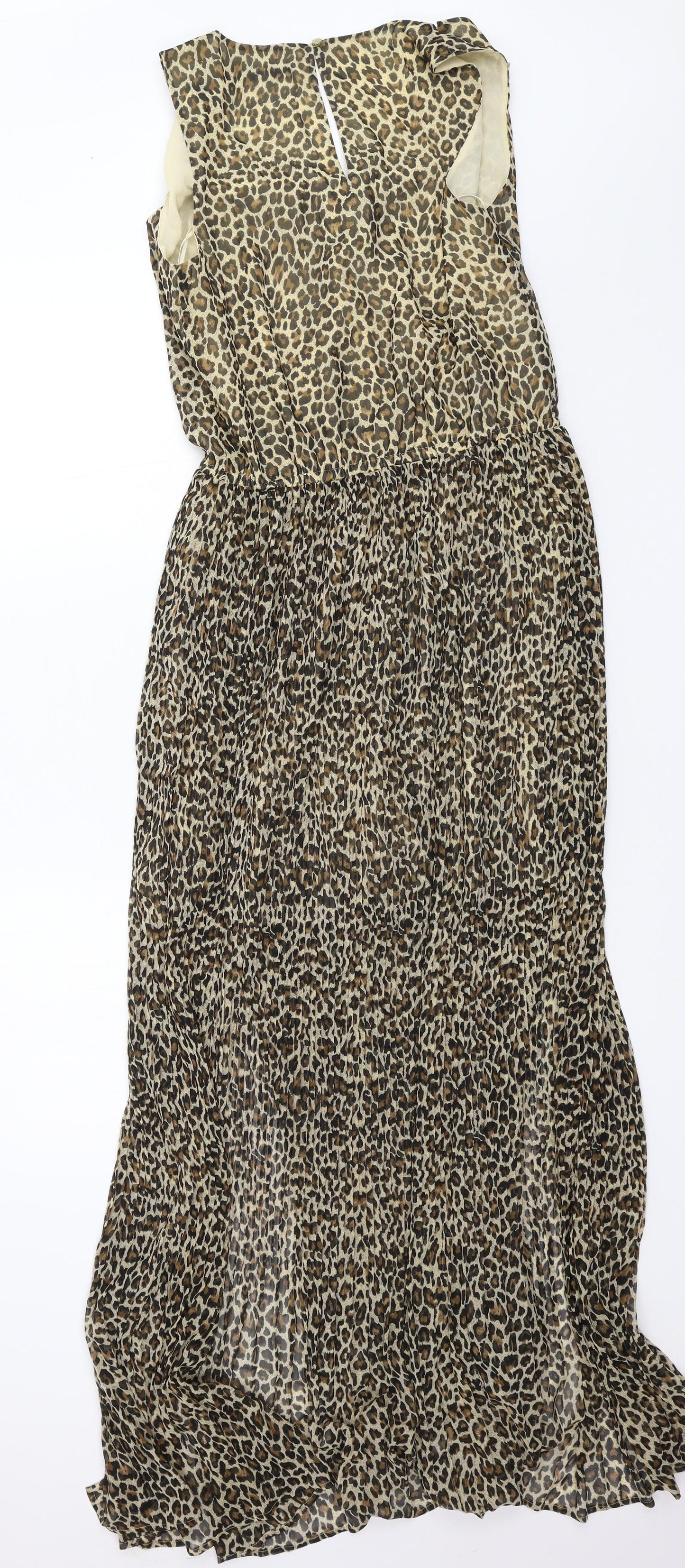 Oasis Womens Brown Animal Print  Maxi  Size 10