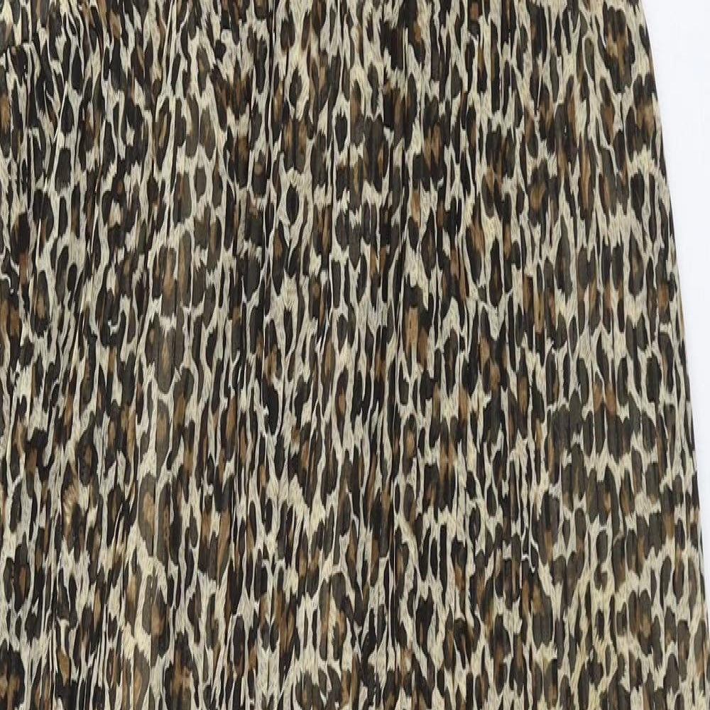 Oasis Womens Brown Animal Print  Maxi  Size 10